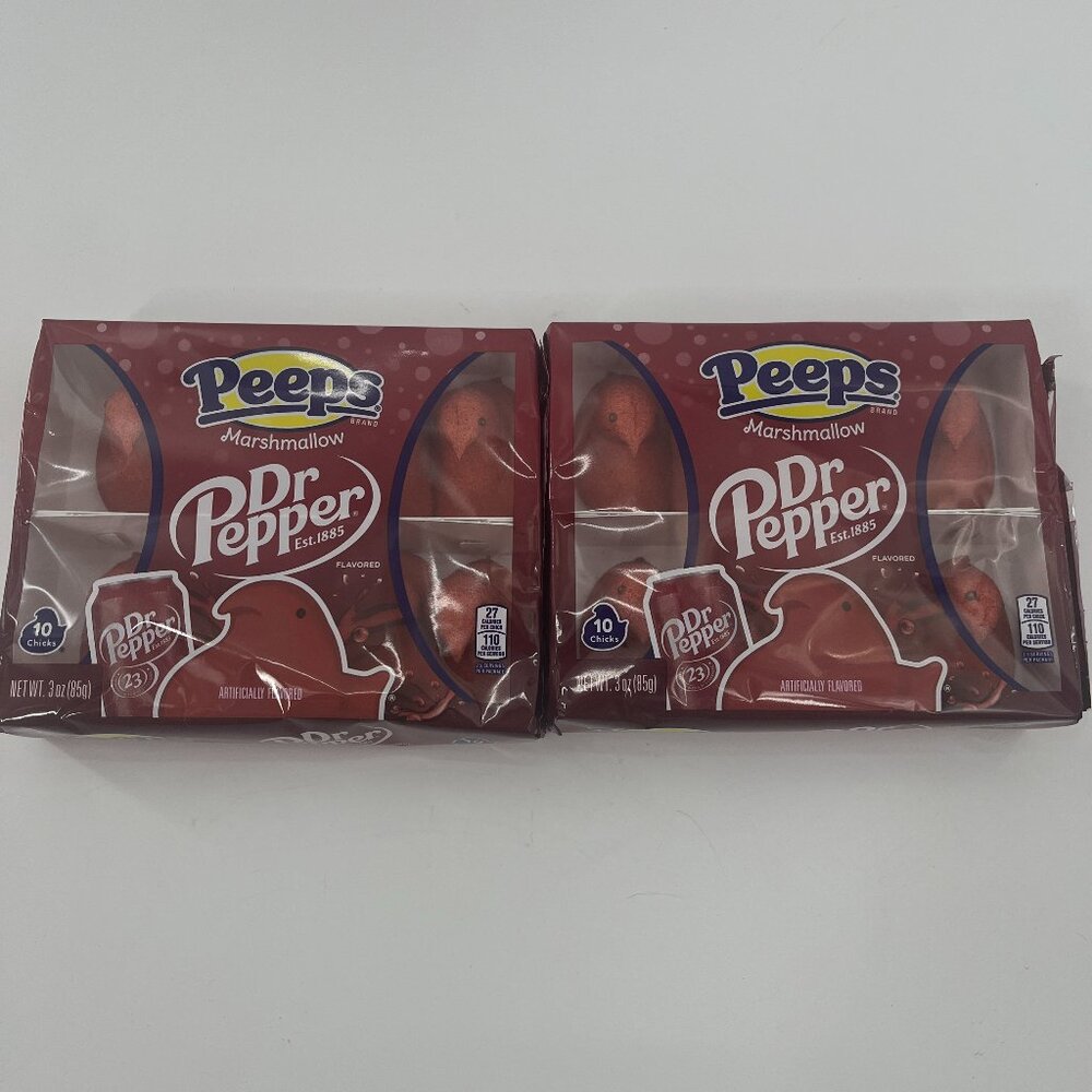 Dr Pepper Flavored Marshmallow Peeps Candy Pack x 5 (Lot of 2 pkgs)